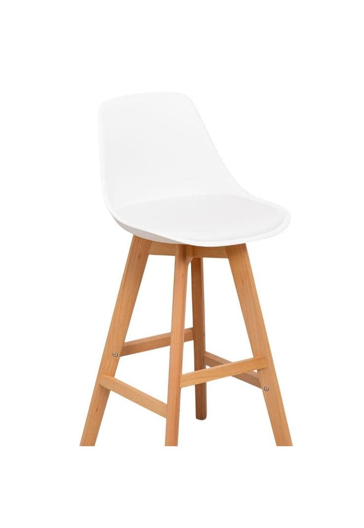 Taburete Eames Acolchado 66cm Blanco
