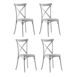 Pack 4 Sillas Crossback Basic Gris