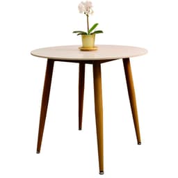 Mesa de Comedor Redonda de Cuarzo Calacatta Soft 80cm de Diametro Blanco