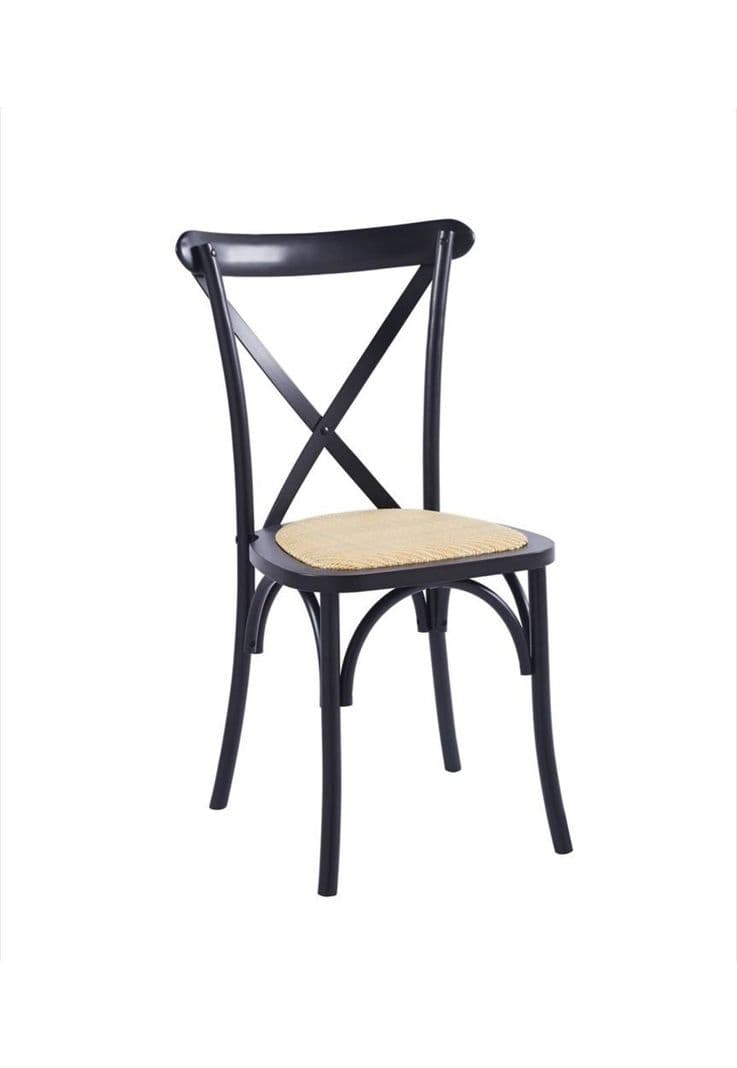 Pack de 2 Sillas Crossback de Madera Negro