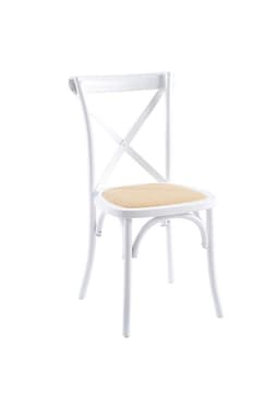 Pack de 2 Sillas Crossback de Madera Blanco
