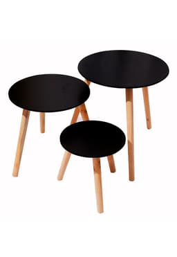 Juego de mesas de centro 50+40+32 cm Chic Home Negro