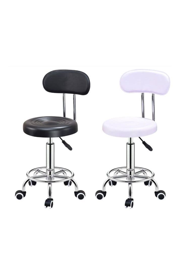 Piso Clinico Taburete Con Respaldo De 5 Ruedas Colores Blanco