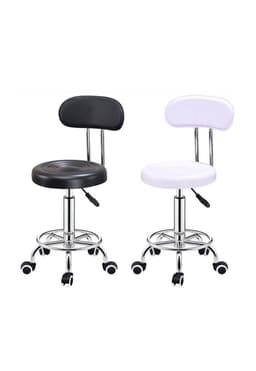 Piso Clinico Taburete Con Respaldo De 5 Ruedas Colores Negro