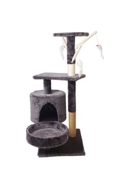 Rascador de Gatos 4 Niveles + Casita MD-04 Gris