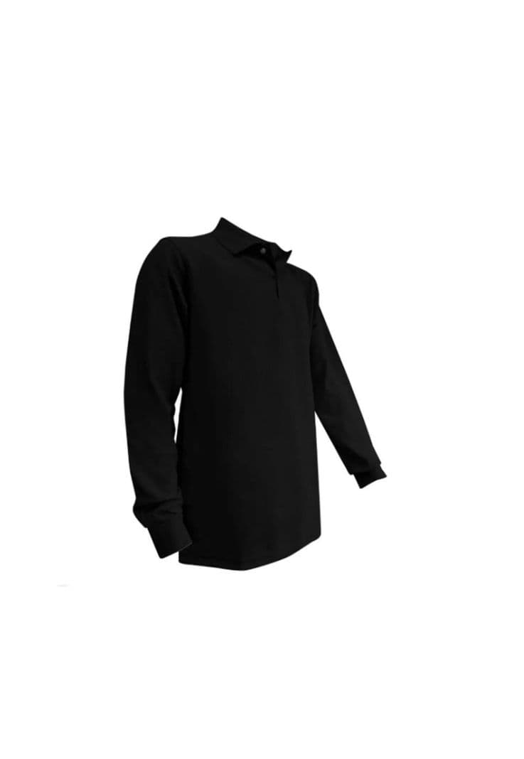 Polera Pique Manga Larga Premium Textura Suave Hombre Uv+ Negro L