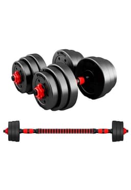 Set Mancuernas Ajustable 20 Kg - Barra Armable Extension Boost Fitness Negro
