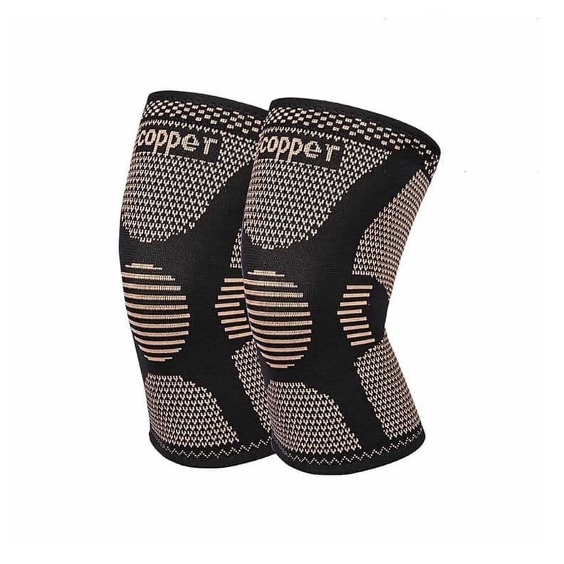 Par de rodilleras "Copper" Compresion Con Fibra De Cobre Negro M