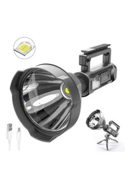 Foco Linterna Led Largo Alcance 600 Metros Usb Tripode Led Negro