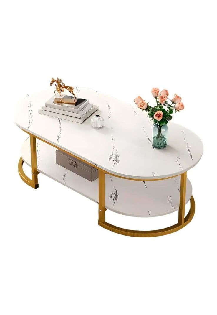 Mesa de centro diseno marmol 120*60*45cm Chic Home Blanco