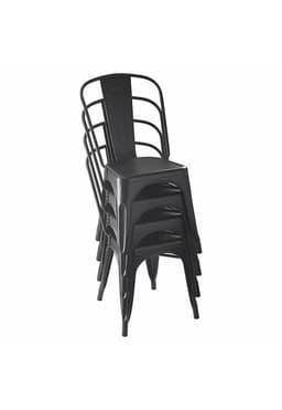 Set De 4 Sillas Ancora De Comedor Tipo Tolix Negras Negro
