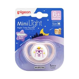 Chupete Pigeon MiniLight M Noche (brilla en la oscuridad) Lila