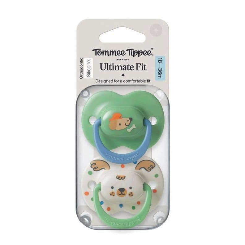 Chupete de silicona Ultimate Fit 2 unidades 18-36 meses nino Verde 1-3 Anos
