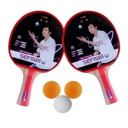 Set Tenis de Mesa Sensei 2 Estrellas 2 Paletas + Pelotas Rojo