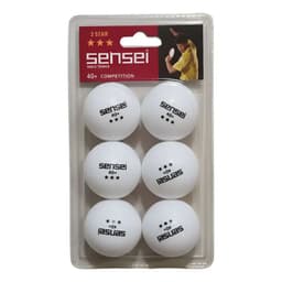 Pelotas Tenis de Mesa Sensei 3 Estrellas ABS 40mm Pack 6 Blanco