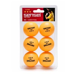 Pelotas Tenis de Mesa Sensei 3 Estrellas ABS 40mm Pack 6 Naranjo