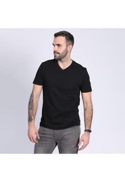 Polera Cuello V Negro XXXL