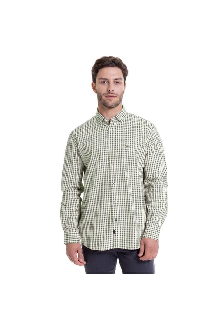 Camisa Cuadrille Regular Fit Oliva Claro Verde Olivo L