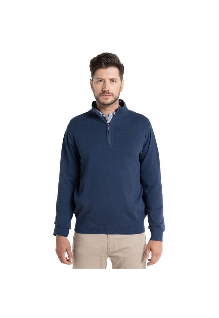 Sweater Half zipper Castellon Azul S