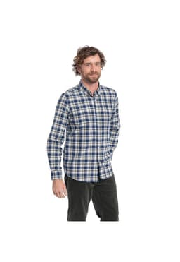 CAMISA MANGA LARGA OXFORD CUADROS HOMBRE LEON. Verde L