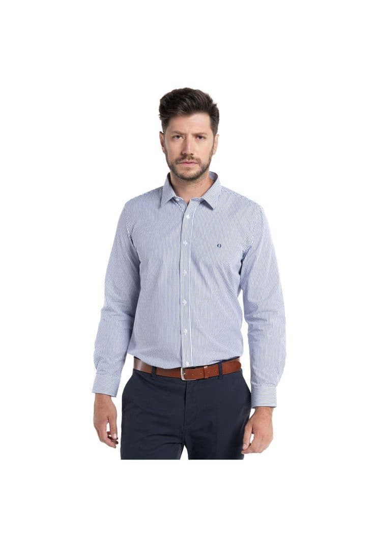 Camisa Trevira Listada Bilbao Celeste M