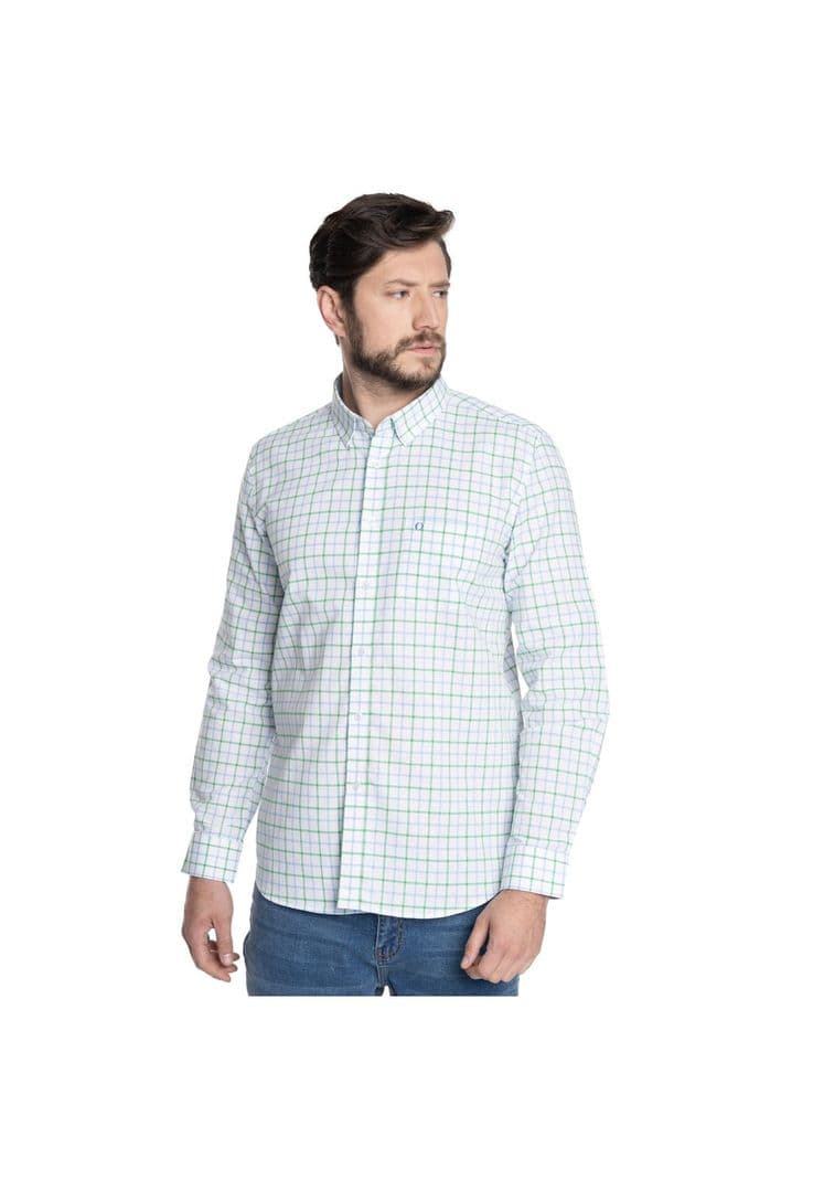 CAMISA HOMBRE CASUAL MANGA LARGA OXFORD LONDRES Verde XL