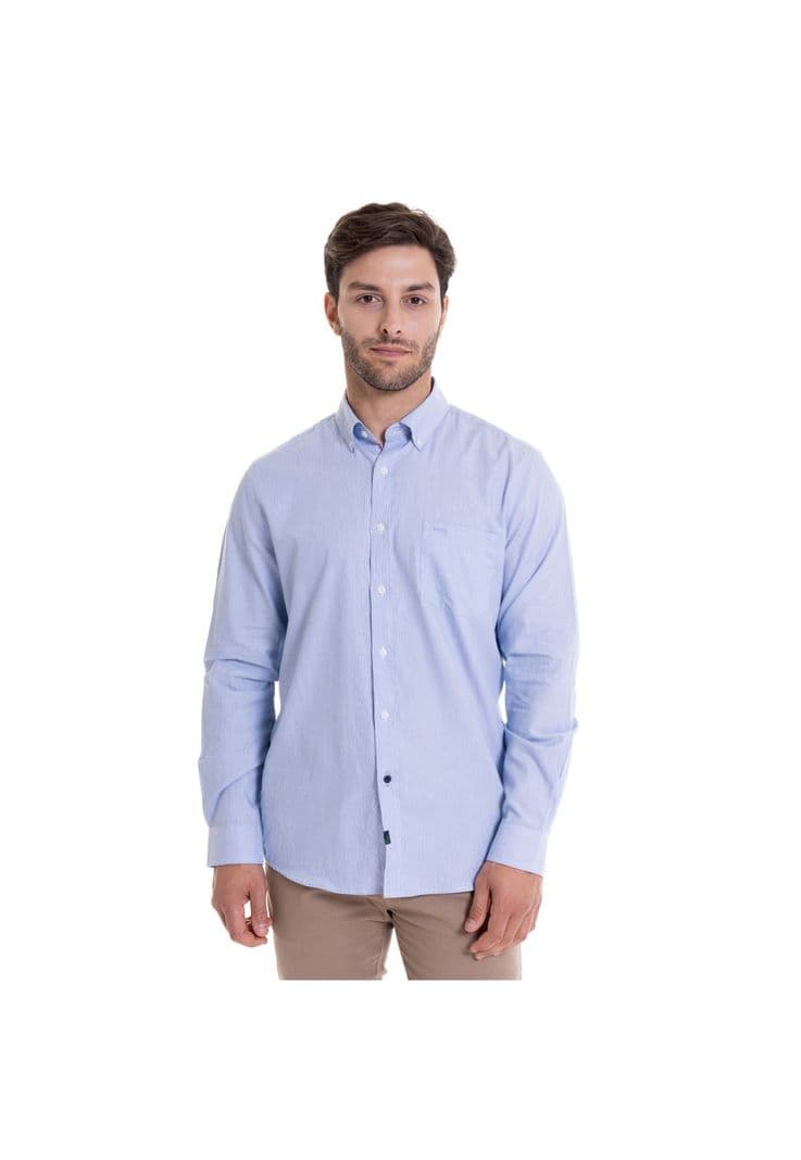 Camisa Manhattan Dobby Comfort Fit Celeste M