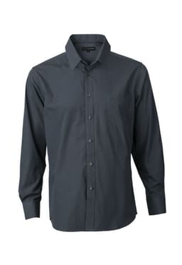 Camisa Trevira Lisa Slim Fit Gris Oscuro XXL