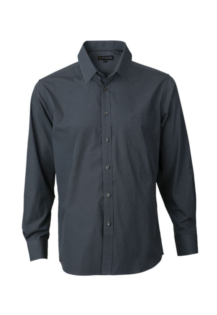 Camisa Trevira Lisa Slim Fit Gris Oscuro XXL