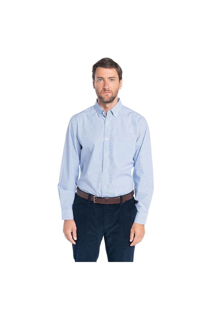 Camisa Cuadros Wall Street Celeste L