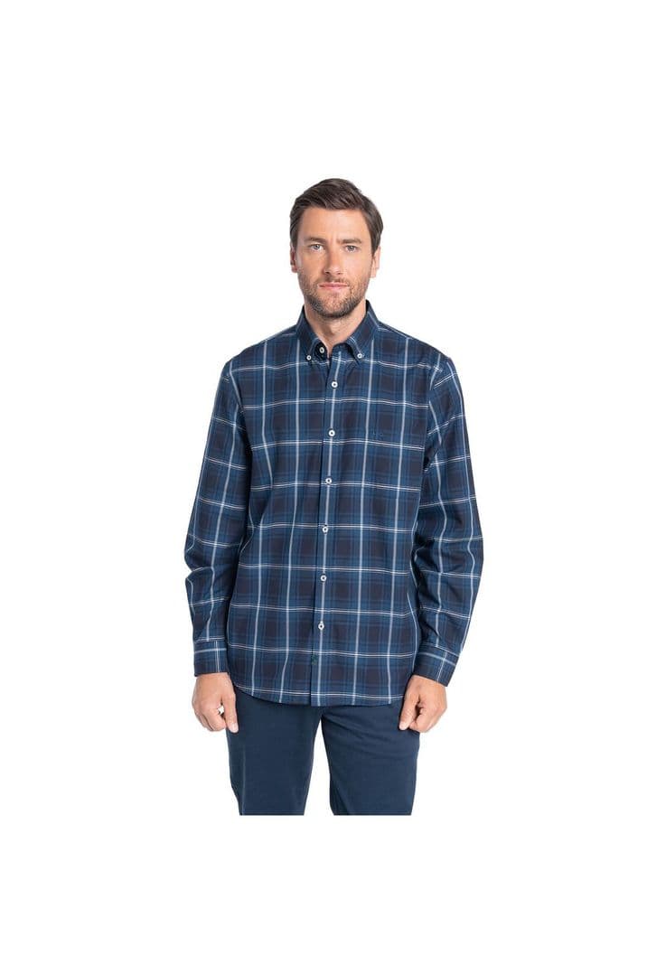 Camisa Cuadros Wall Street Azul Marino L