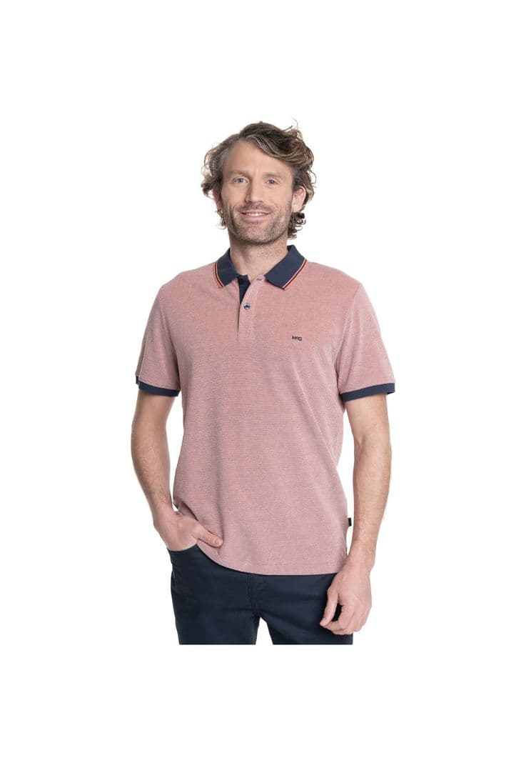 POLERA HOMBRE MANGA CORTA JACQUARD CHELSEA. Naranjo XL