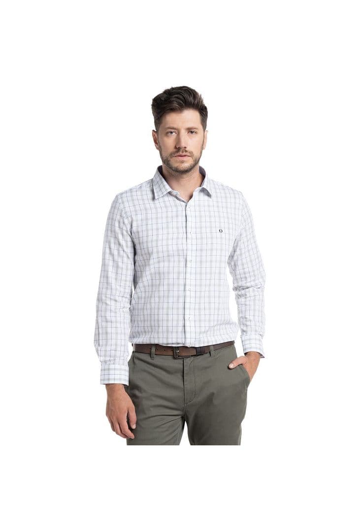 Camisa Trevira Cuadros Toledo Blanco M