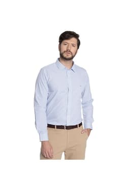 CAMISA HOMBRE FORMAL MANGA LARGA TREVIRA LISTADA BILBAO Celeste S