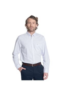 CAMISA HOMBRE MANGA LARGA SMART LISTADA ROCKEFELLER. Blanco M