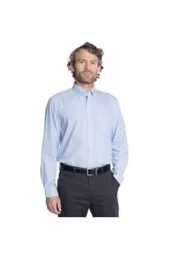 CAMISA HOMBRE MANGA LARGA SMART LISTADA ROCKEFELLER. azul claro L
