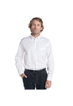 Camisa Hombre Oxford Manga Larga Crosby Algodon Blanco XL