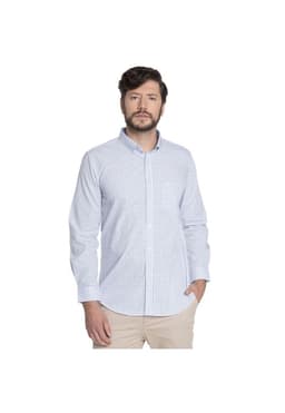 CAMISA HOMBRE CASUAL MANGA LARGA TREVIRA CUADRO TOLEDO Blanco L