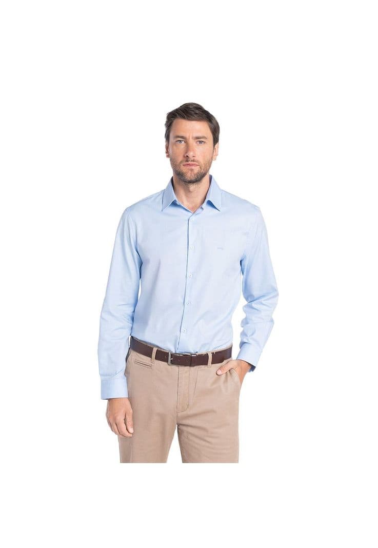 Camisa Textura Jacquard Harlem Celeste M
