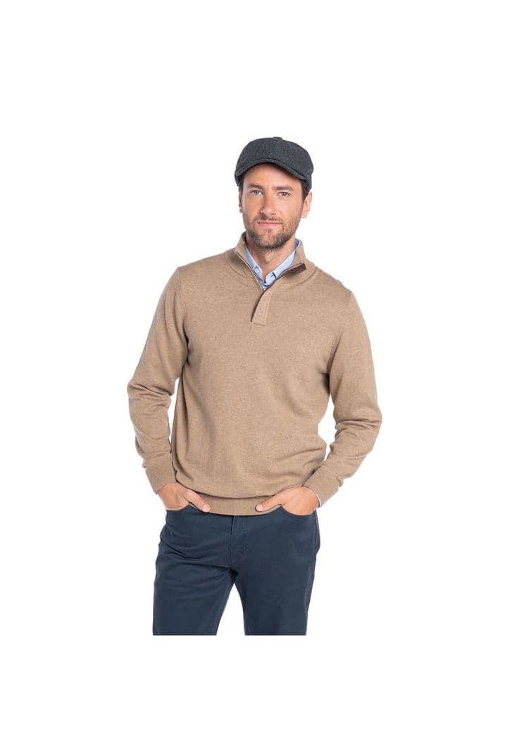 Sweater Medio Cierre Broadway Beige S