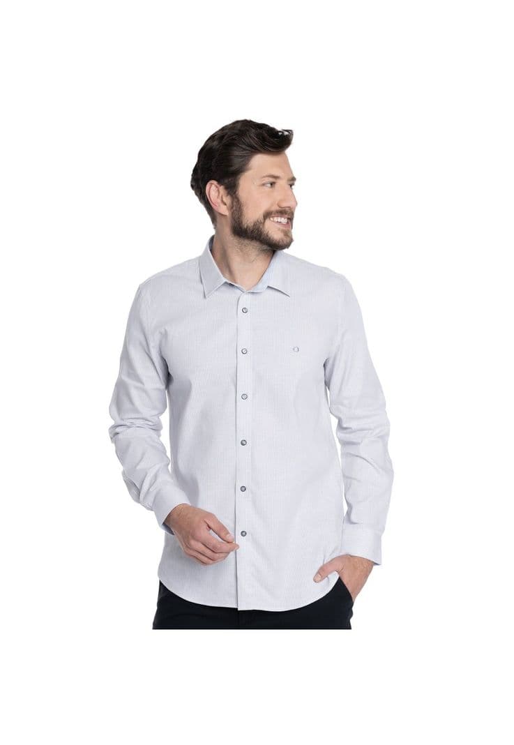 CAMISA HOMBRE CASUAL MANGA LARGA TEXTURADA GRANADA Blanco L