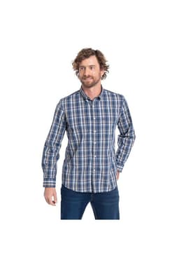 CAMISA MANGA LARGA TREVIRA CUADROS HOMBRE ALMERIA. Azul M