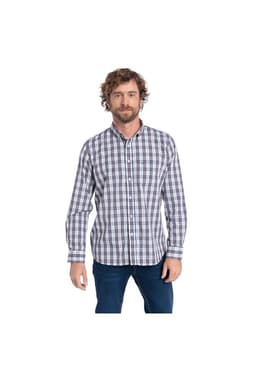 CAMISA MANGA LARGA TREVIRA CUADROS HOMBRE ALMERIA. Burdeo 2XL