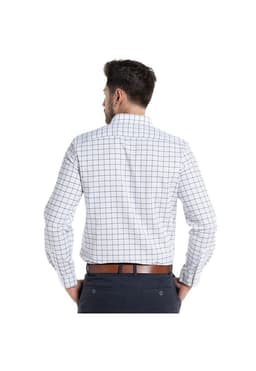 Camisa Oxford Cuadros Londres Hombre Manga Larga Blanco M