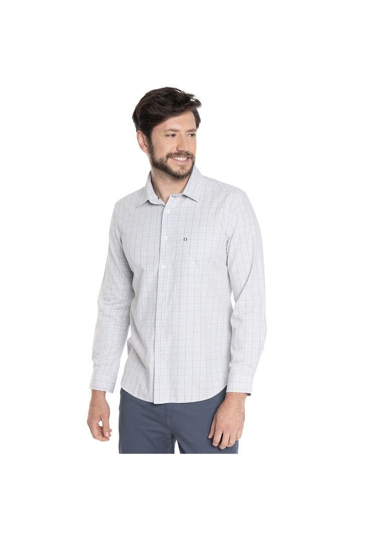 CAMISA HOMBRE CASUAL MANGA LARGA TREVIRA ESCOCESA OVIEDO Celeste L