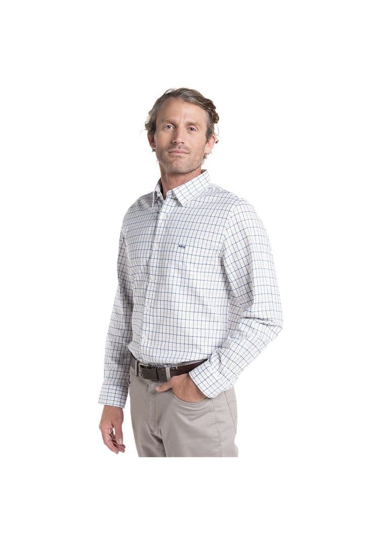 Camisa Oxford Hombre State Island Algodon Manga Larga Slim Fit Azul Marino 2XL