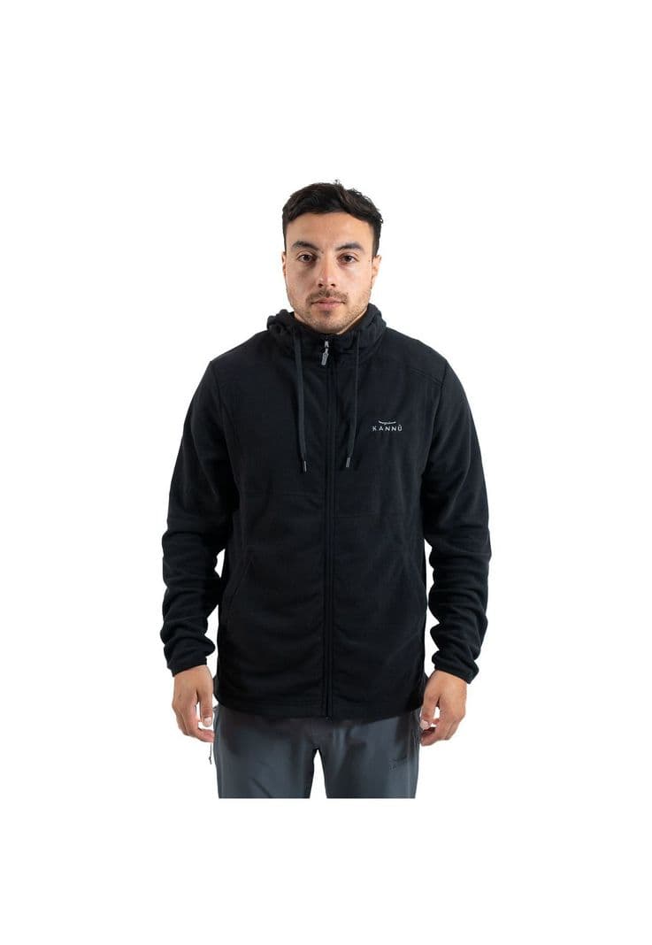 Poleron Hoodie Micropolar Hombre Valle De La Luna Negro XL