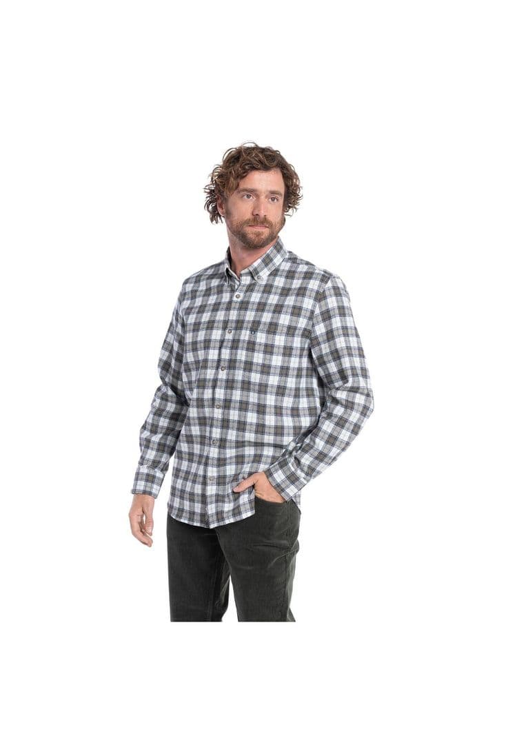 CAMISA MANGA LARGA VILLELA CUADROS HOMBRE ALCALA. Verde S