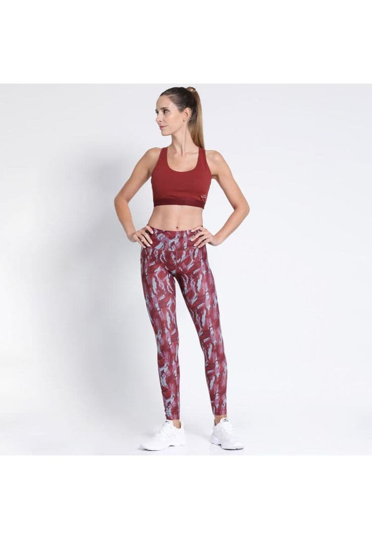 Calza Mujer Cierre Larga Print Burdeo XL-XXL