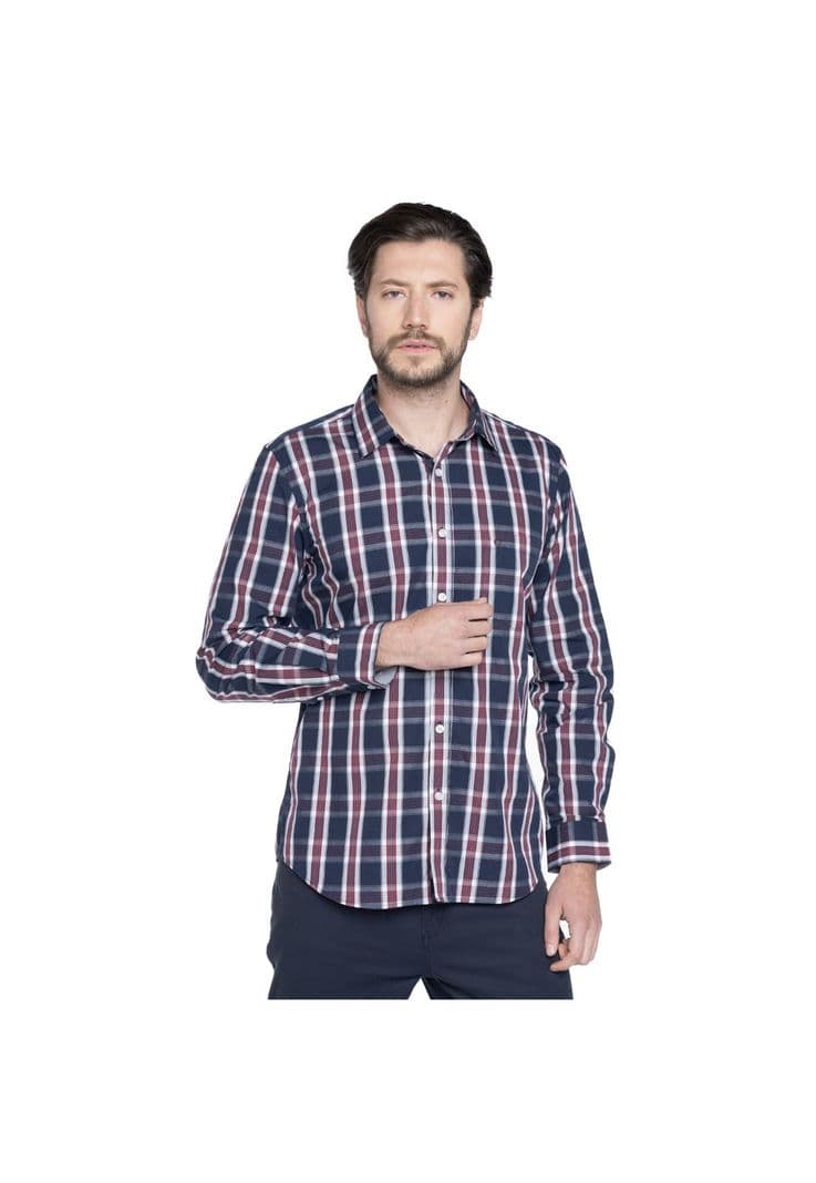 Camisa Zaragoza Manga Larga Hombre Azul Marino L